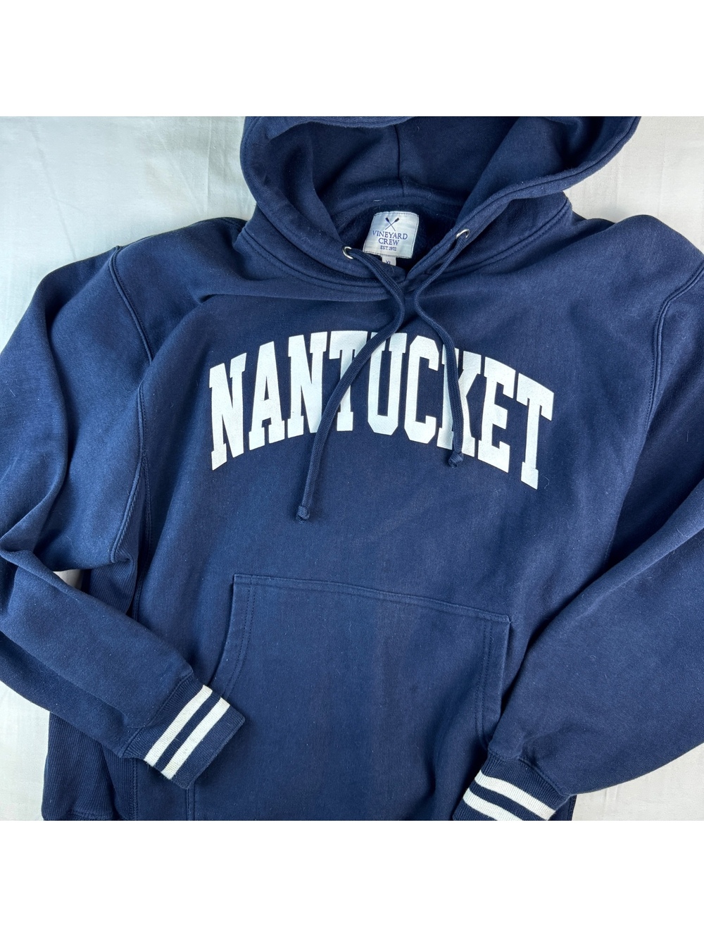 Vineyard Crew Nantucket Navy Blue Hoodie Sweatshirt Womens XL Extra WARM Soft